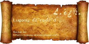 Lugosy Árpád névjegykártya